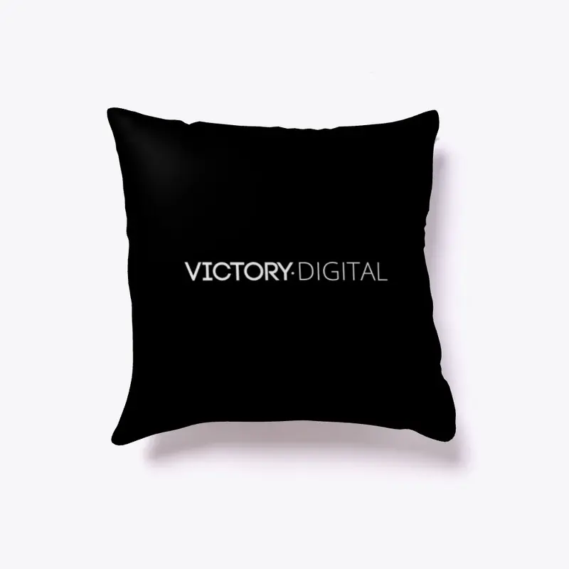 Victory Digital Greyscale Logo Pillow